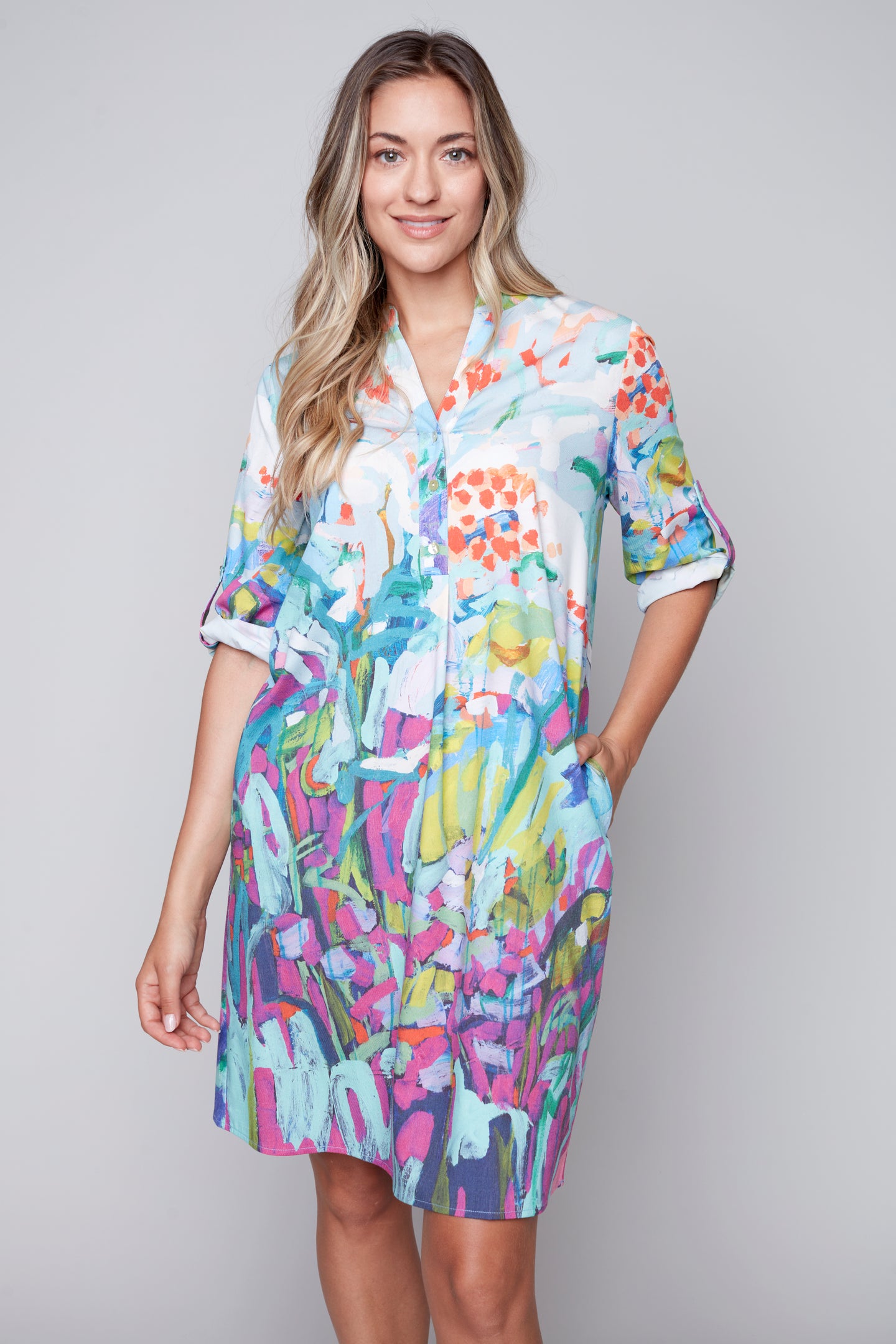 So Much Garden Robe chemise manches 3/4