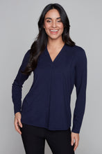 Load image into Gallery viewer, Basics v-neck long sleeve lined top
