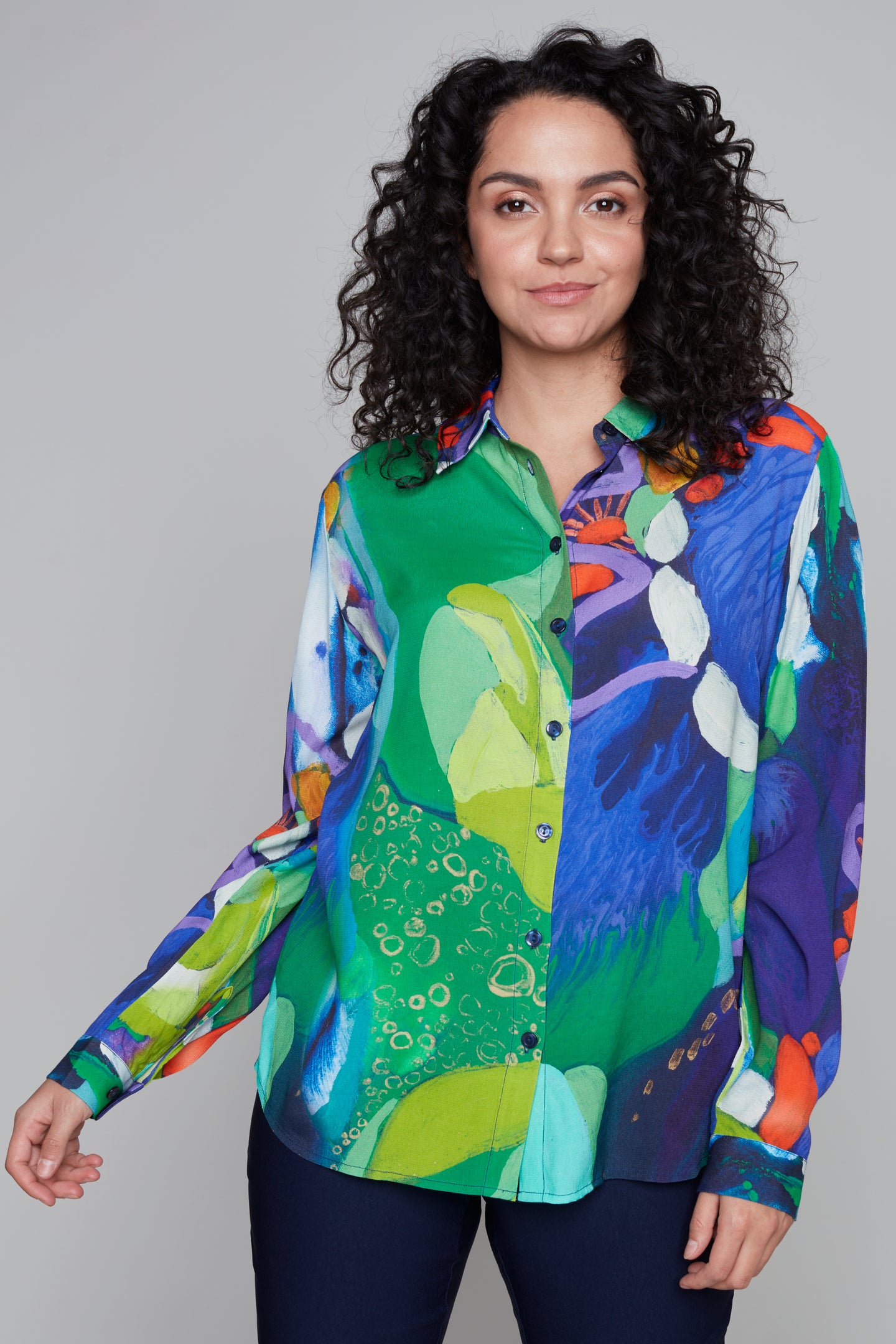 Loving Amazonia Blouse longue boutonnée sur le devant