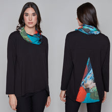 Load image into Gallery viewer, All Warm &amp; Cozy two-tone long sleeve top with eternity scarf
