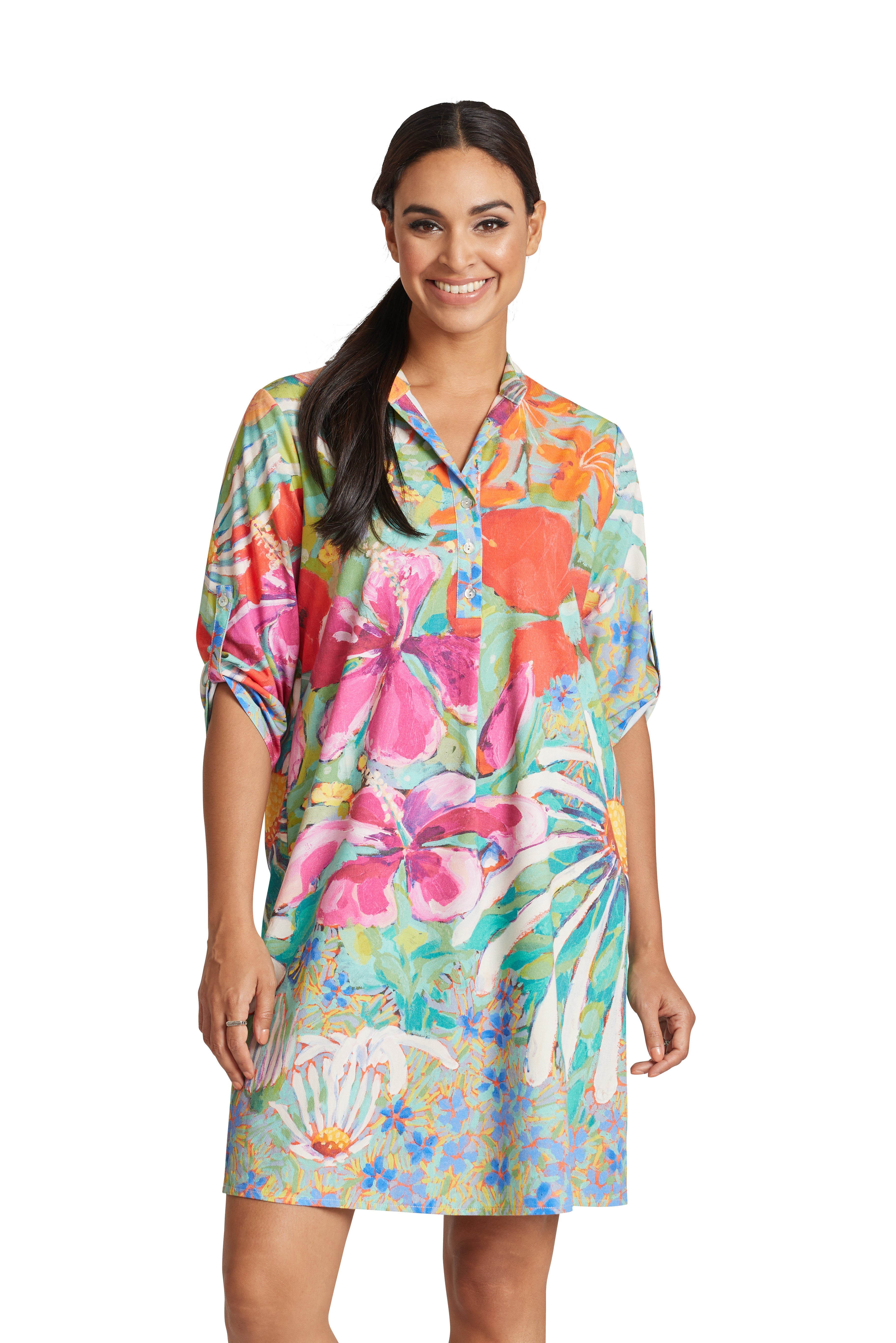 Where Butterflies and Bees Are 3/4-length sleeve shirt dress – The ...